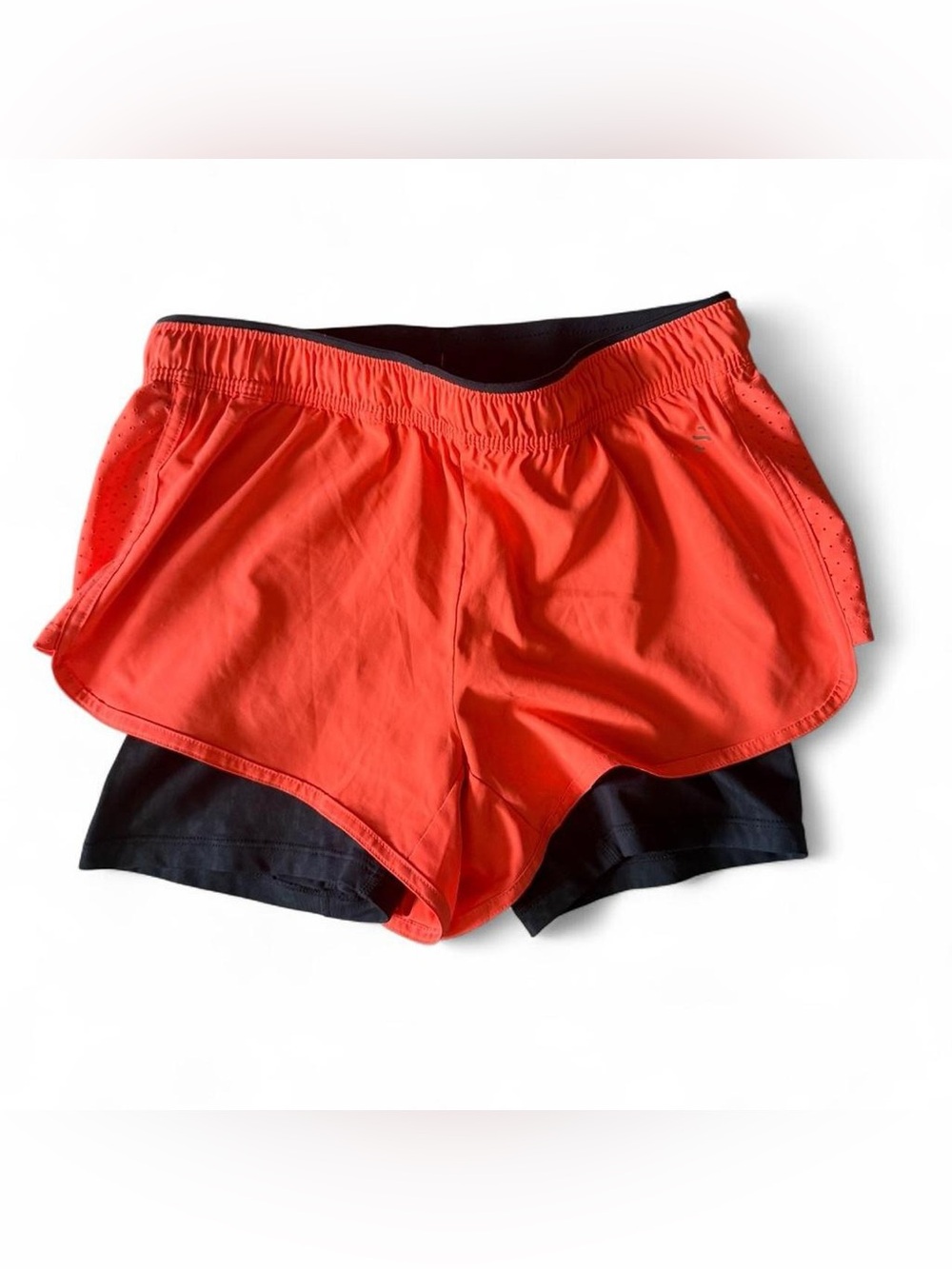 H&M Coral Layered Athletic Shorts with Black Liner
